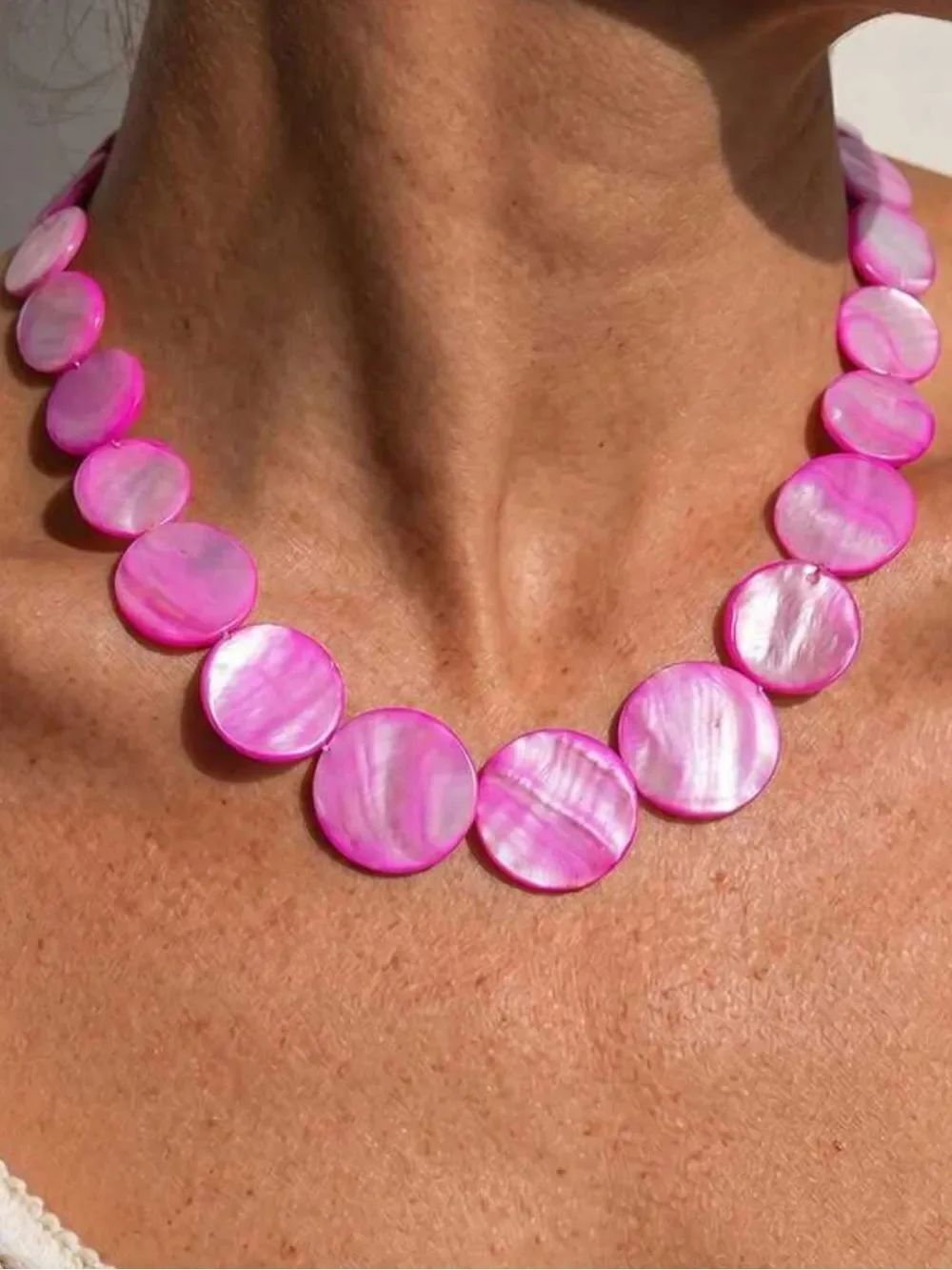 Pearl Disc Necklace N2263
